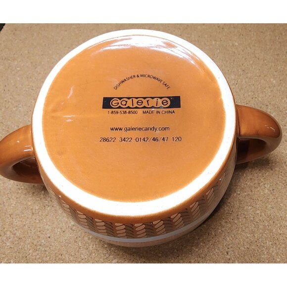 Galerie Brown Sock Monkey Double Handle & Sided Coffee Cup Mug Ceramic 14 oz. - Picture 6 of 8